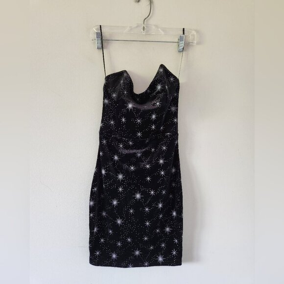 SUPERDOWN | Stevie Sweetheart Mini Dress Black Metallic Velvet Corset Sz S - Picture 4 of 9